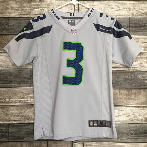 Nike On Field Seattle Seahawks NFL Wilson Football Jersey Youth M (10-12) Gray - Picture 3 of 8